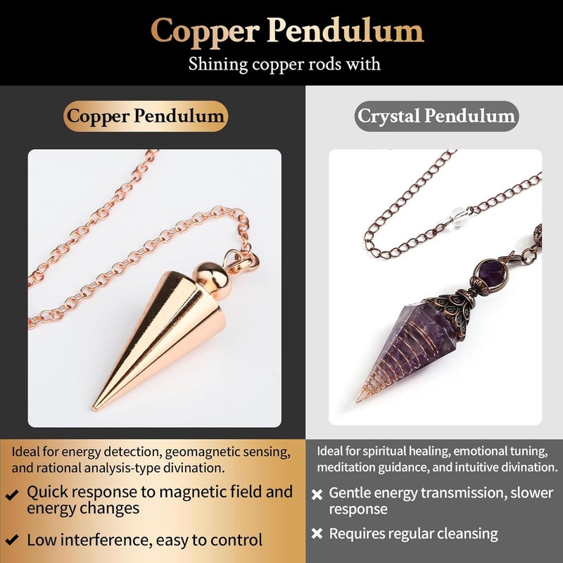 Yncotte 99.9% Copper Dowsing Rod, Spiritual Exploration Divination Tools-2L Copper Divining Rod for Ghost Hunting Equipment Water Line Locating Witching Spirit-Seeking - Image 3